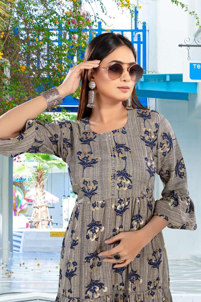 Golden Ginni Fancy Wear Wholesale Printed Kurtis Catalog
